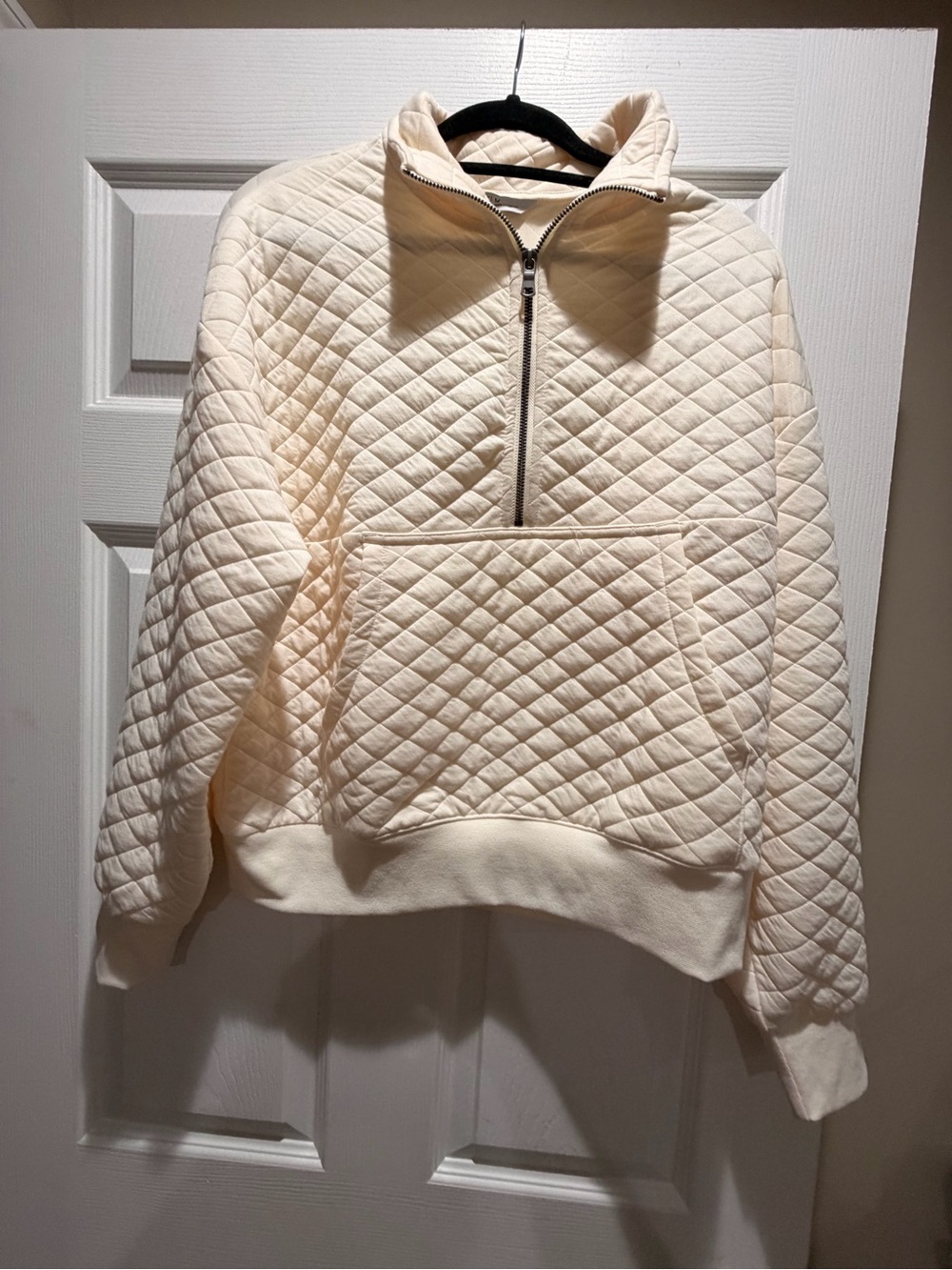 DSG Cream Quilted Teddy Half-Zip Jacket